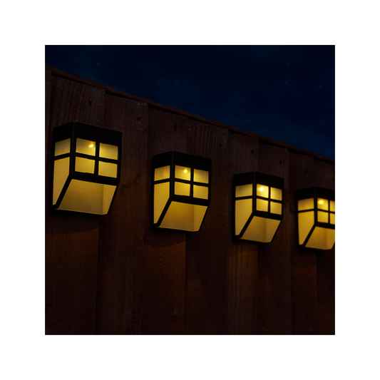 Elegant Solar Fence Lights - Pack of 4 | Warm Ambience & Modern Design