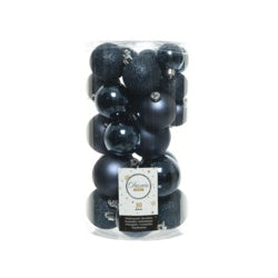 Christmas Baubles Blue Shatter proof x 30