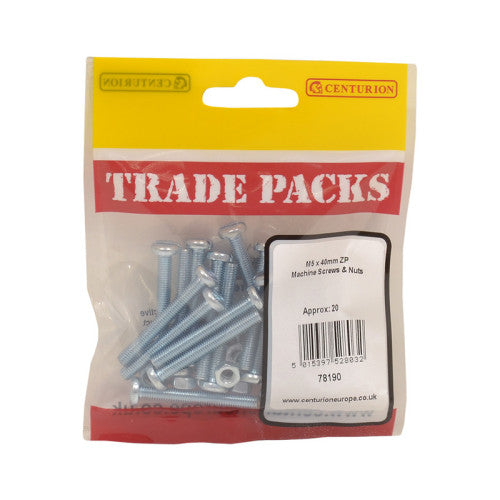Machine screw m5 x 40mm 20 pack