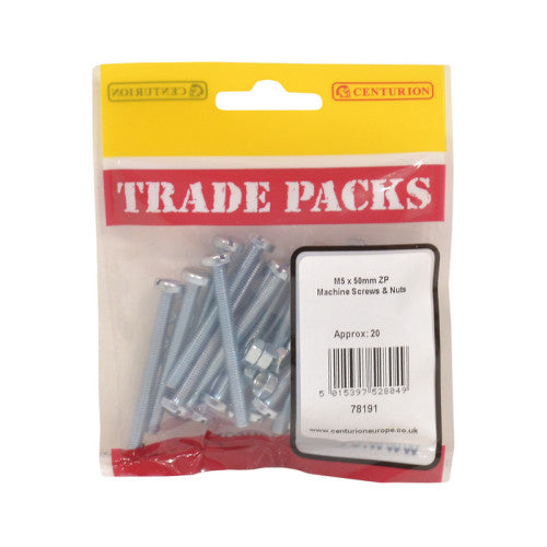 Machine screws M5 x 50mm 20 pack
