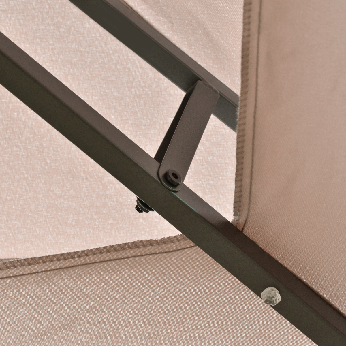 4 x 3m Outdoor Tent Garden Pavilion LED Solar Light Steel Frame, Khaki