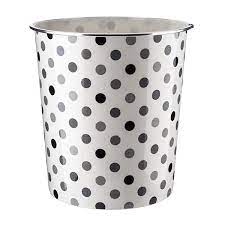 waste bin plastic wht & grey dot