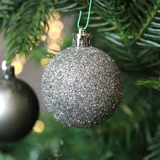 Christmas Baubles Shatter Proof Silver