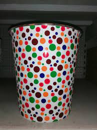 waste bin dot pattern coloured