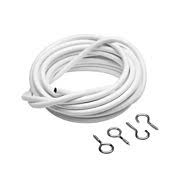 10 ft Coil Curtain Wire with Hooks & Eye