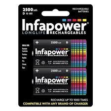 Infapower Rechargable Batteries D 2S