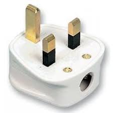 13 Amp White Fused Plug