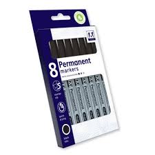 markers permanent black x8