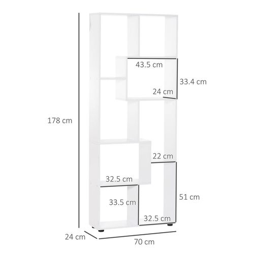 Multipurpose 8-Grid Bookshelf Decorative Shelf, Bathroom, Kitchen White