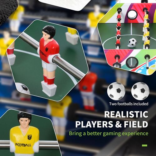 2.8FT Football Table Classic Pub Gaming 22 Players 2 Teams Scoreboard HOMCOM