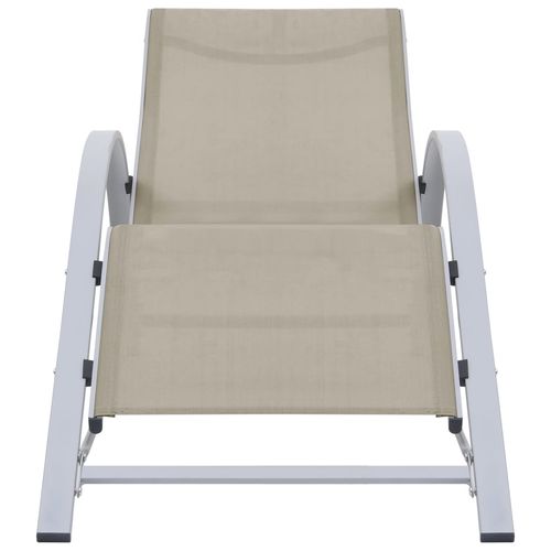 Sun Loungers 2 pcs with Table Aluminium Cream