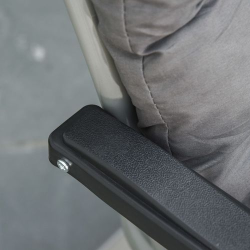 Outsunny 2 PCS Reclining Zero Gravity Chair Folding Lounger Cushion Dark Grey