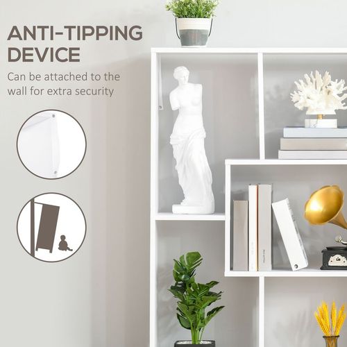 Multipurpose 8-Grid Bookshelf Decorative Shelf, Bathroom, Kitchen White