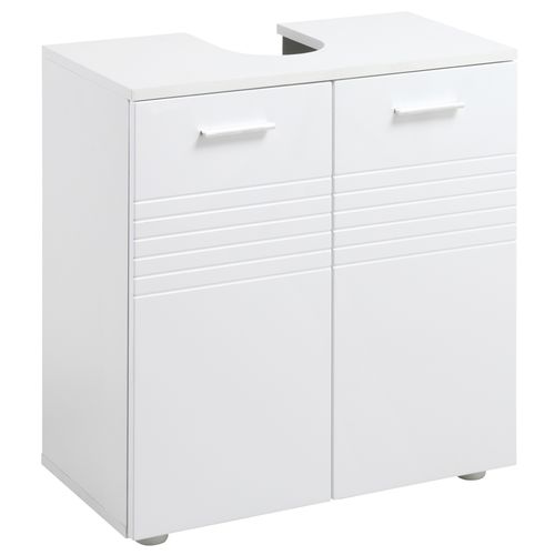 kleankin Bathroom Pedestal Under Sink Cabinet with Storage Shelf Double Door