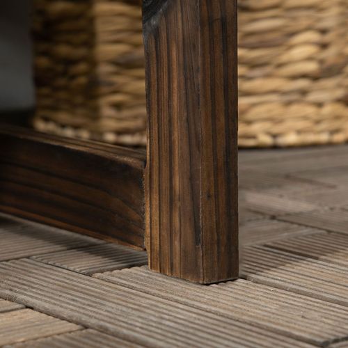 Outdoor Wooden Bench for Two People, Patio Loveseat Chair with Slatted Backrest