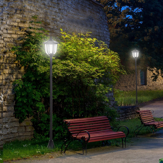 Elegant 1.77m Solar LED Garden Lamp Post - Eco-Friendly Illumination