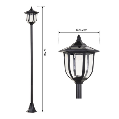Elegant 1.77m Solar LED Garden Lamp Post - Eco-Friendly Illumination