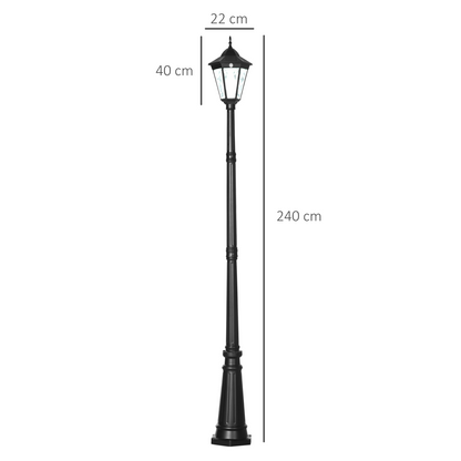 Antique-Style LED Solar Garden Lamp Post – Energy-Efficient Outdoor Lighting