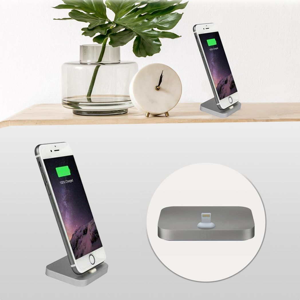Aquarius Aluminium Phone Dock Compatible with Eight-Pin Devices, Space Grey