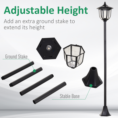 Elegant 1.77m Solar LED Garden Lamp Post - Eco-Friendly Illumination