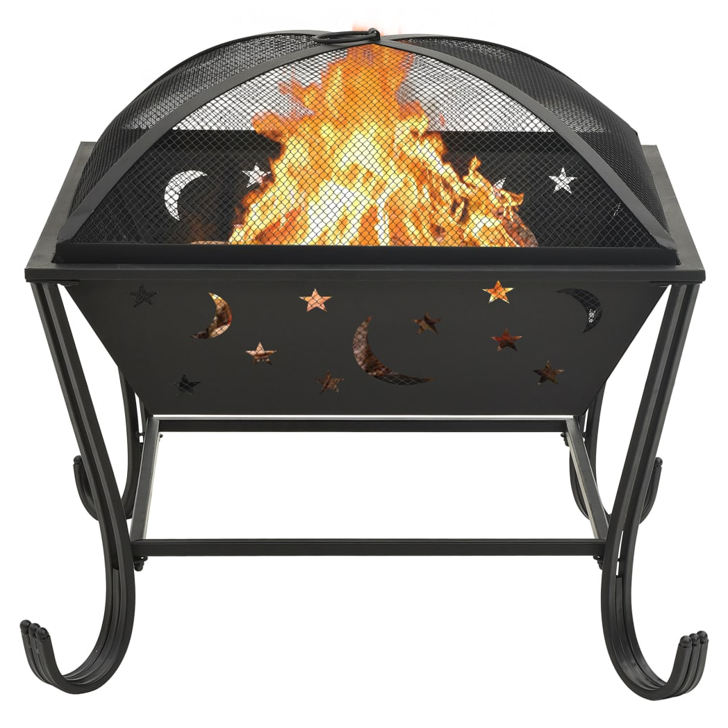vidaXL Fire Pit with Poker 62 cm XXL Steel
