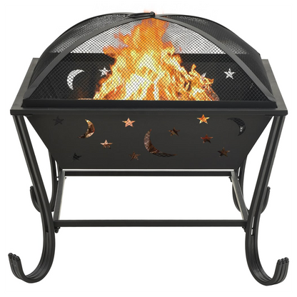 vidaXL Fire Pit with Poker 62 cm XXL Steel