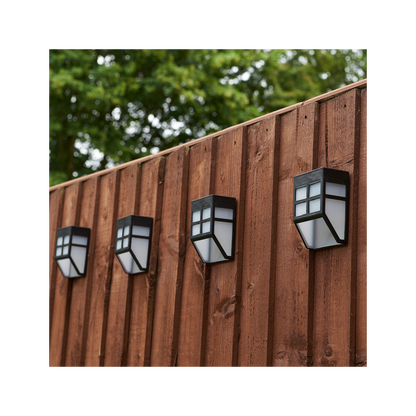 Elegant Solar Fence Lights - Pack of 4 | Warm Ambience & Modern Design