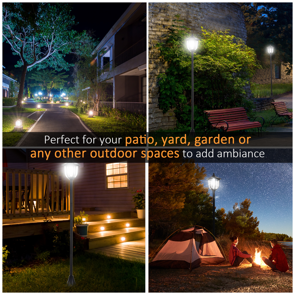 Elegant 1.77m Solar LED Garden Lamp Post - Eco-Friendly Illumination