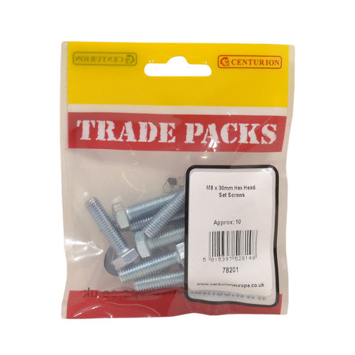 Hex head screws (bolts) m8 x 30mm 10 pac