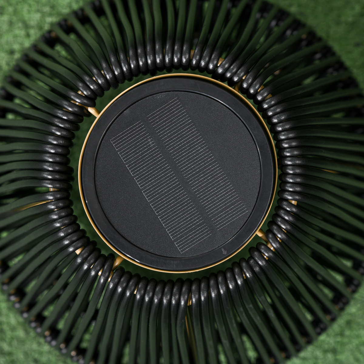 Outsunny 3-Level Adjustable Garden Rattan Solar Lantern, Black