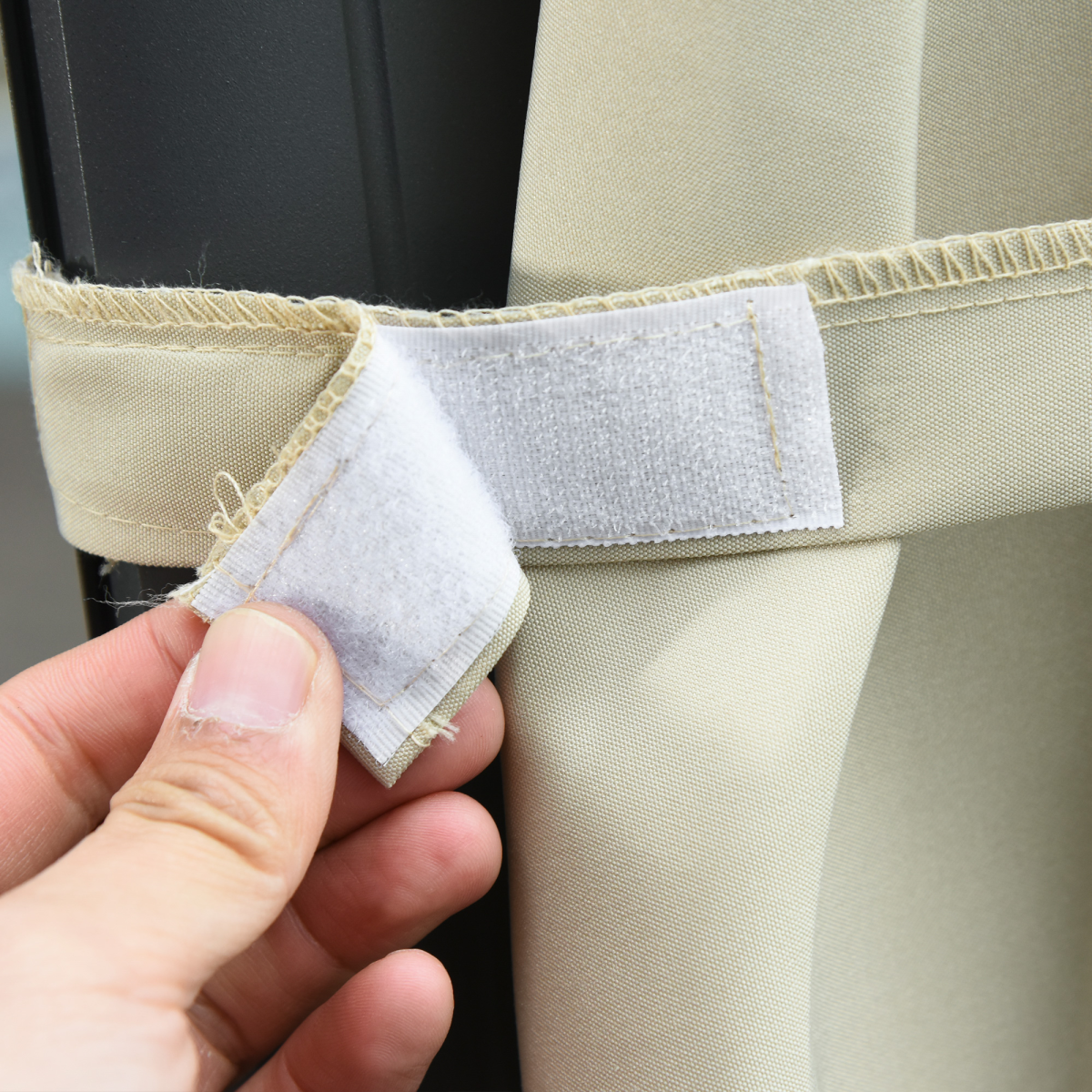 3m Cantilever Parasol Patio Umbrella with LED Solar Light Beige