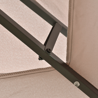 4 x 3m Outdoor Tent Garden Pavilion LED Solar Light Steel Frame, Khaki