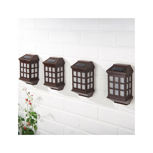 Deluxe Solar LED Lights Set of 4 - Ambient Warm Glow for Outdoor Elegance