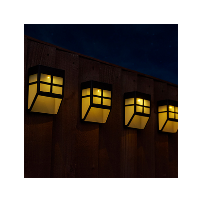 Elegant Solar Fence Lights - Pack of 4 | Warm Ambience & Modern Design