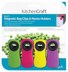 KITCHENCRAFT MAGNETIC MEMO 4PC CLIPS