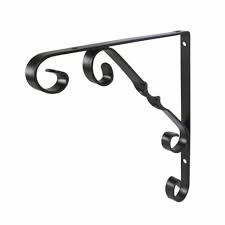 Scroll Bracket - Black Wrought Iron - 25