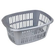 Silver Laundry Basket