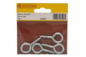 Steel Screw Eyes (Pack of 4) 45 x 4.3mm