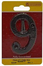 Door Number 9 Black Tudor 75mm