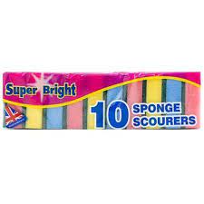 sponge scourer x 10 s/bright