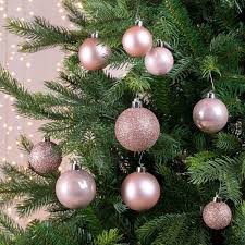 Christmas Baubles Shatter Proof Blush Pink