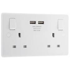 Switched Socket with USB 2 Gang