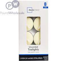 Unscented Tea lights ivory x8