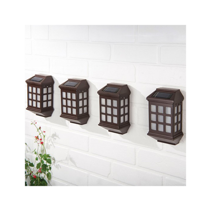 Deluxe Solar LED Lights Set of 4 - Ambient Warm Glow for Outdoor Elegance