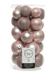 Christmas Baubles Shatter Proof Blush Pink