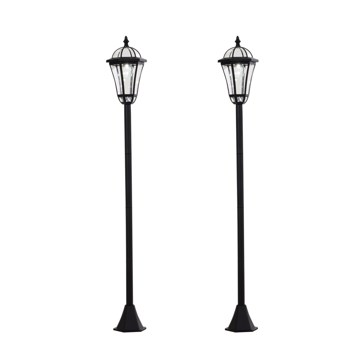 Elegant Solar-Powered LED Garden Lanterns - 2 Pack, Weather-Resistant Design