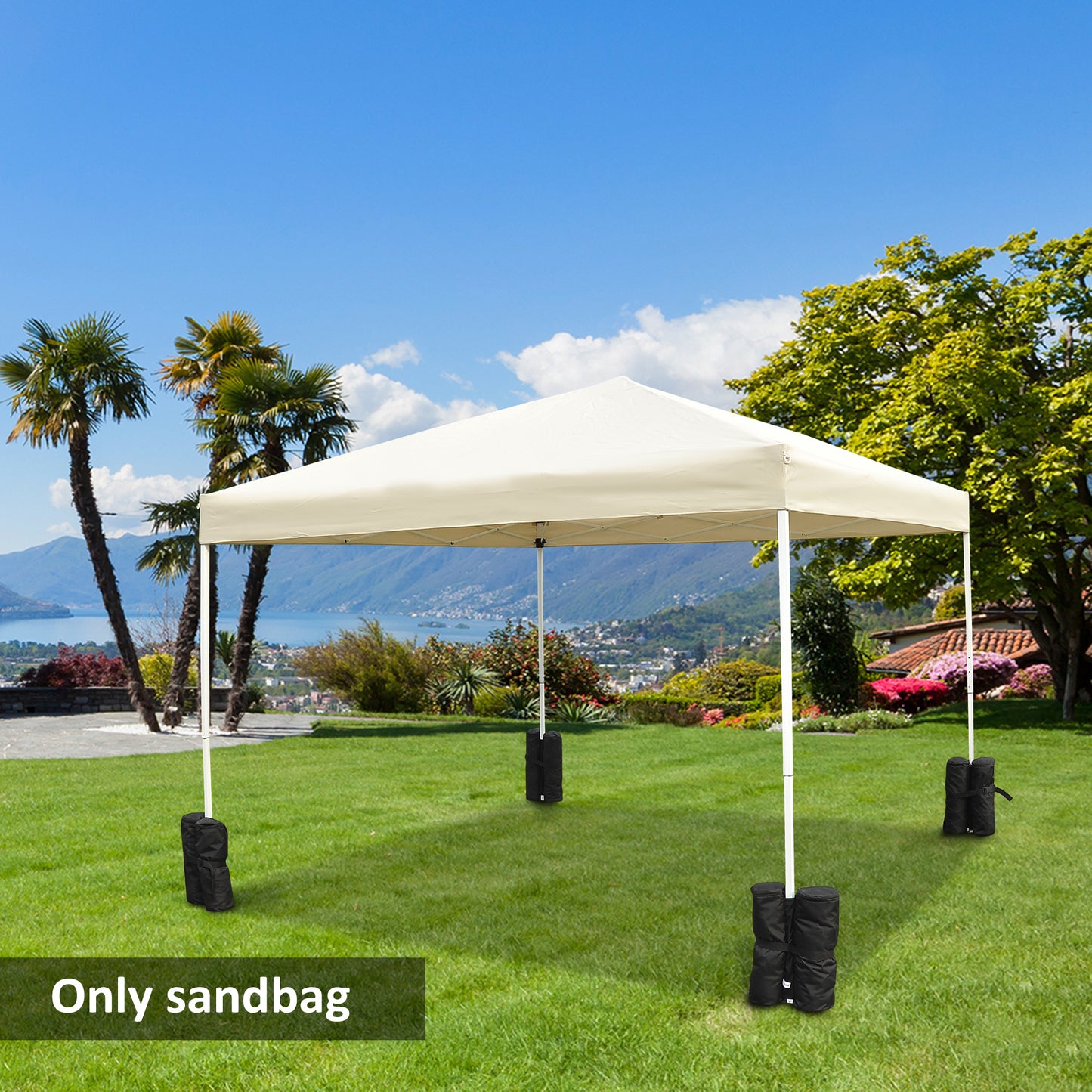 4 Pc Gazebo Sand Bag Weight Set-Black