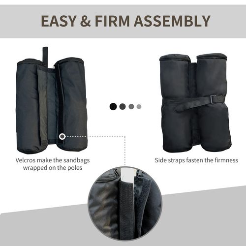 4 Pc Gazebo Sand Bag Weight Set-Black
