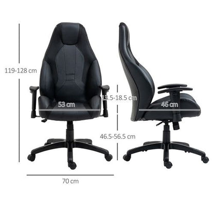 High Back Executive Office Chair Gaming Recliner w/ Footrest, Black