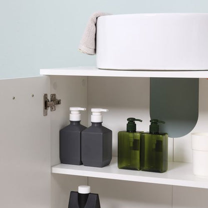 kleankin Bathroom Pedestal Under Sink Cabinet with Storage Shelf Double Door